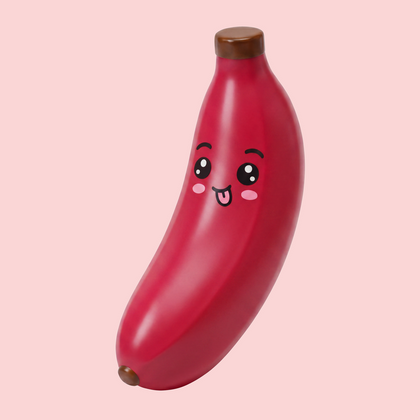 Cherry Red Banunus squishy banana blind box collectible with a kawaii face