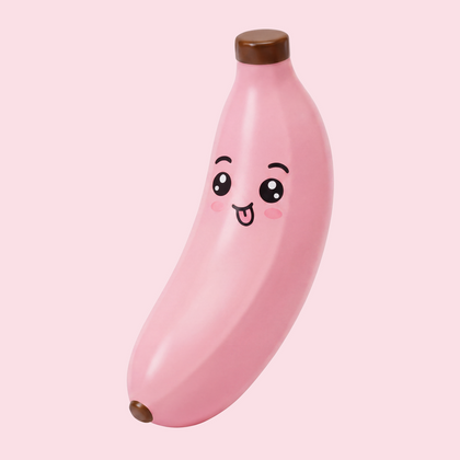 Pink Pop Banunus squishy banana blind box collectible with a kawaii face
